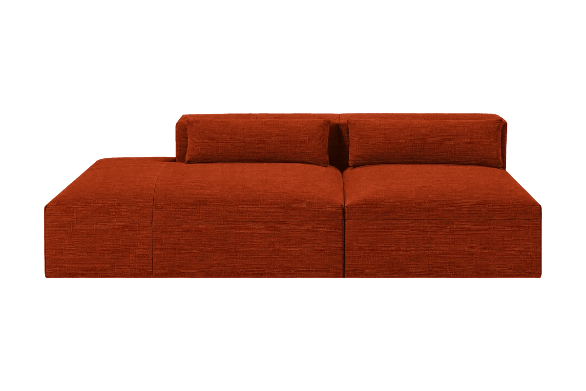 Jasmine Left Chaise Open Sofa in Roni Poppy