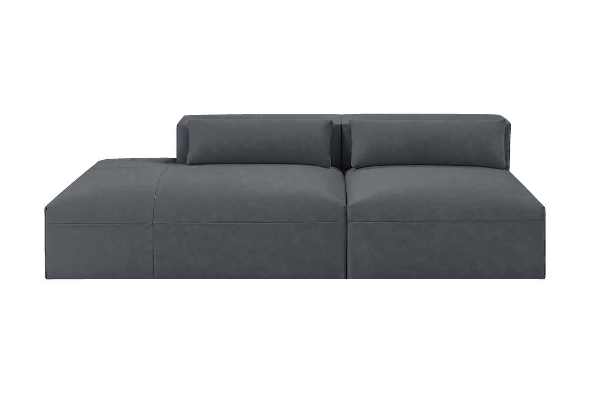 Jasmine Left Chaise Open Sofa in Dante Shark
