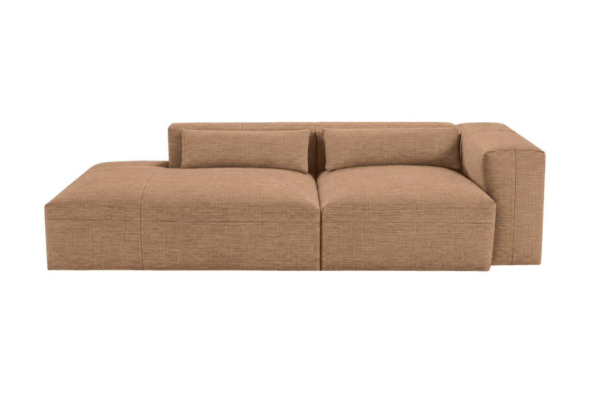 Jasmine Left Chaise Sofa in Roni Biscotti