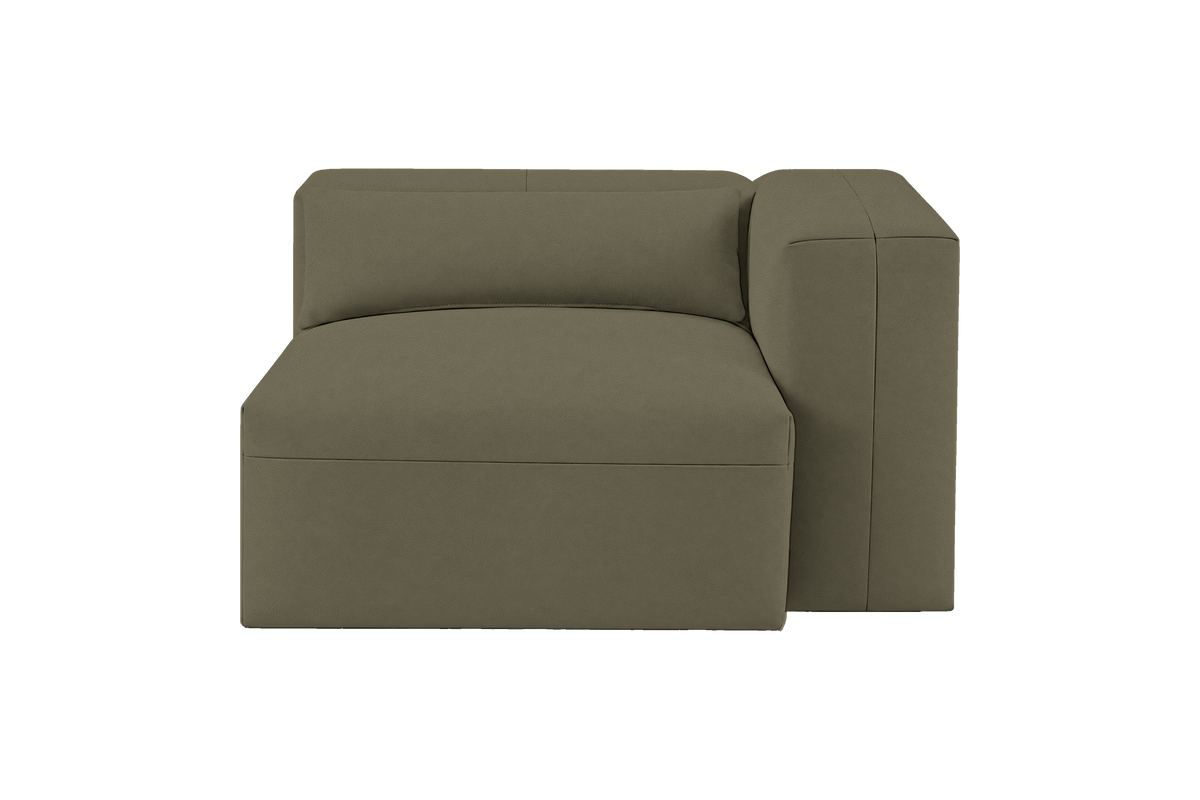 Jasmine Chair One Arm Right in Felix Olive