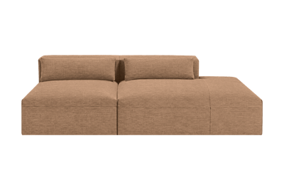 Jasmine Right Chaise Open Sofa in Roni Biscotti