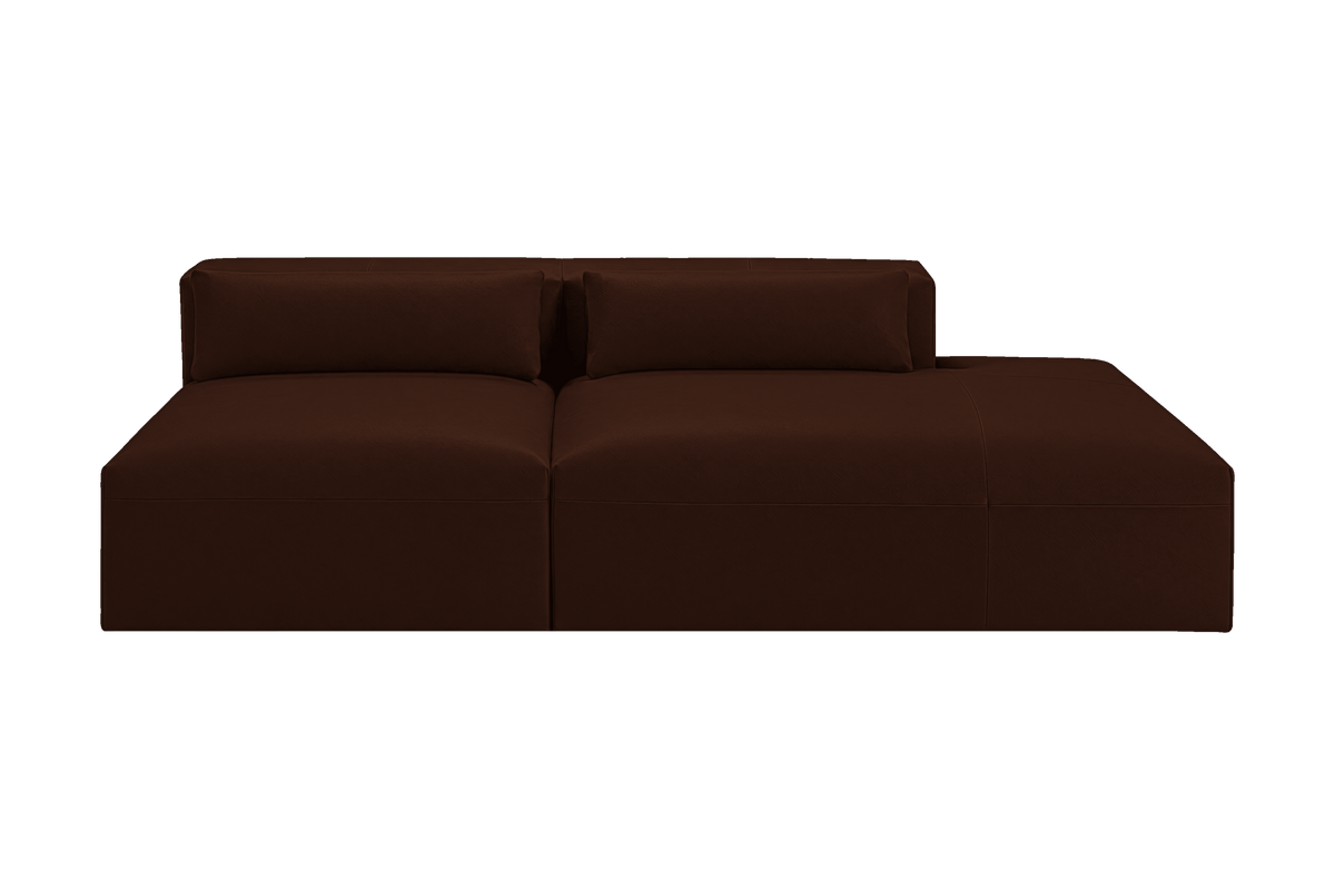Jasmine Right Chaise Open Sofa in Momo Biscuit