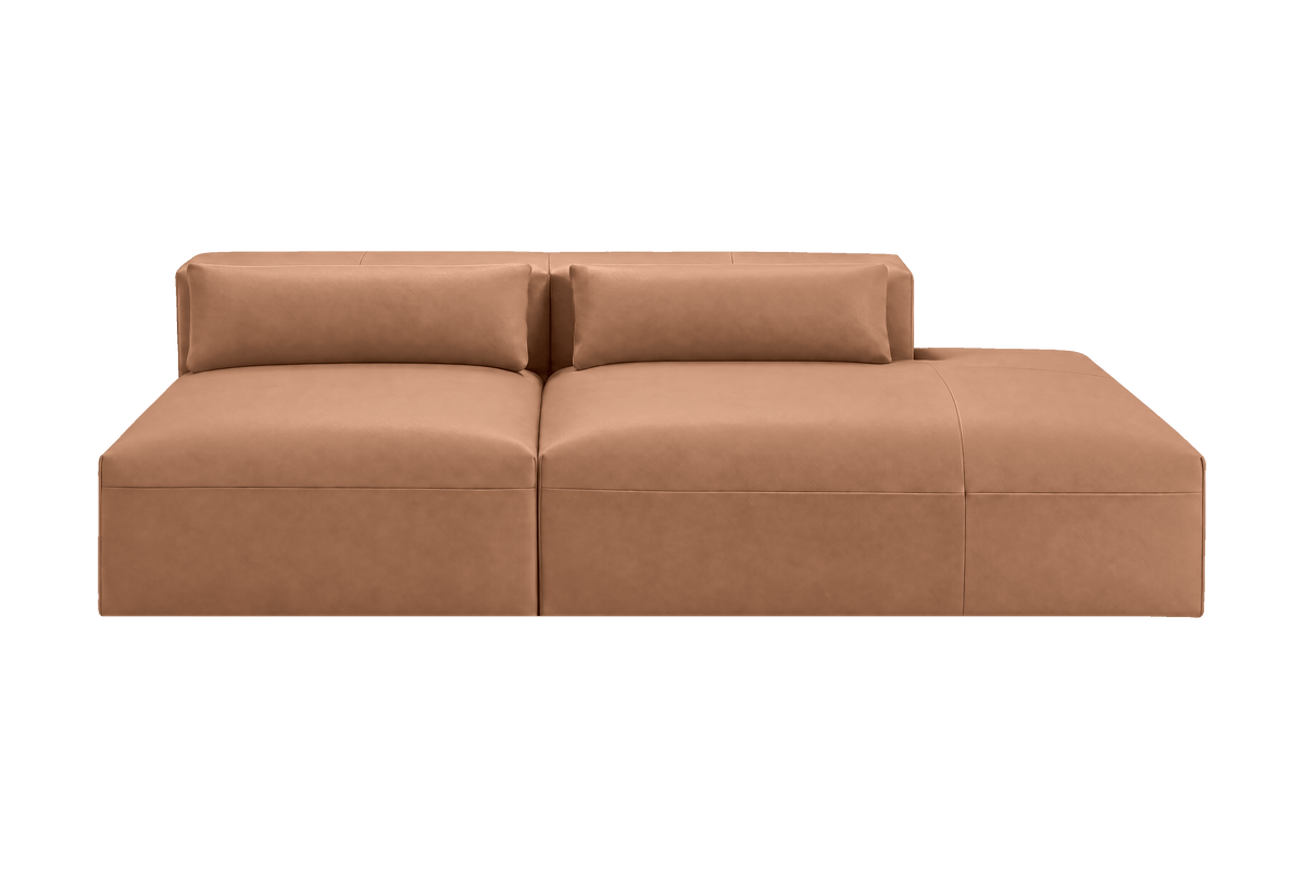 Jasmine Right Chaise Open Sofa in Momo Camel