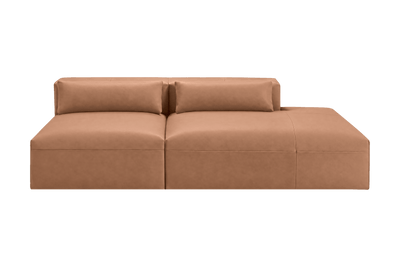 Jasmine Right Chaise Open Sofa in Momo Camel