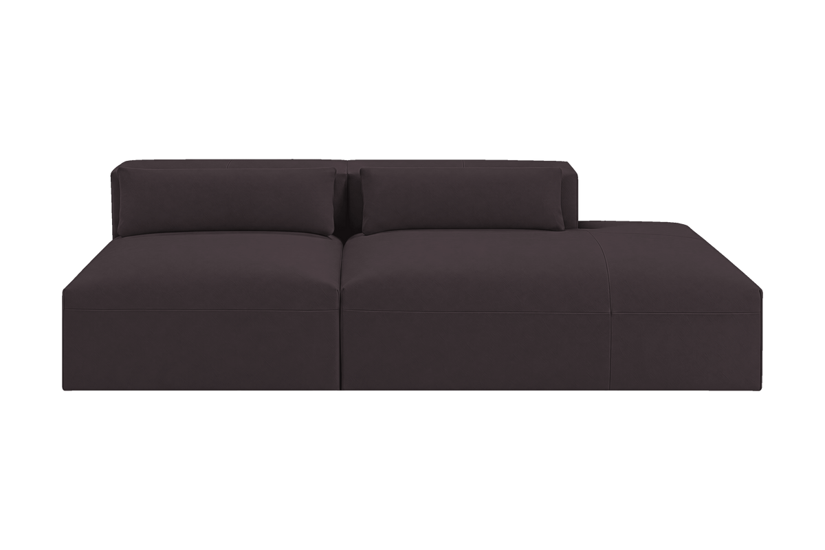 Jasmine Right Chaise Open Sofa in Dante Charcoal