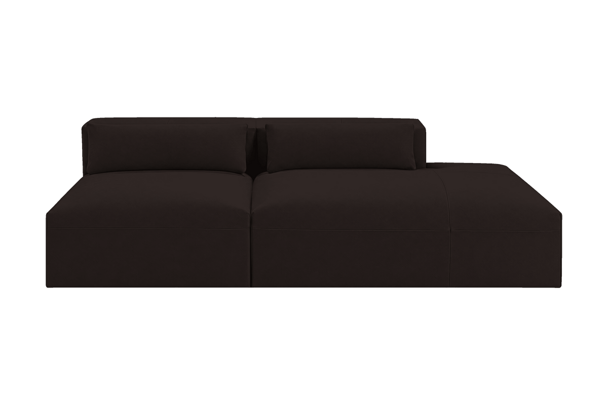 Jasmine Right Chaise Open Sofa in Dante Ebony
