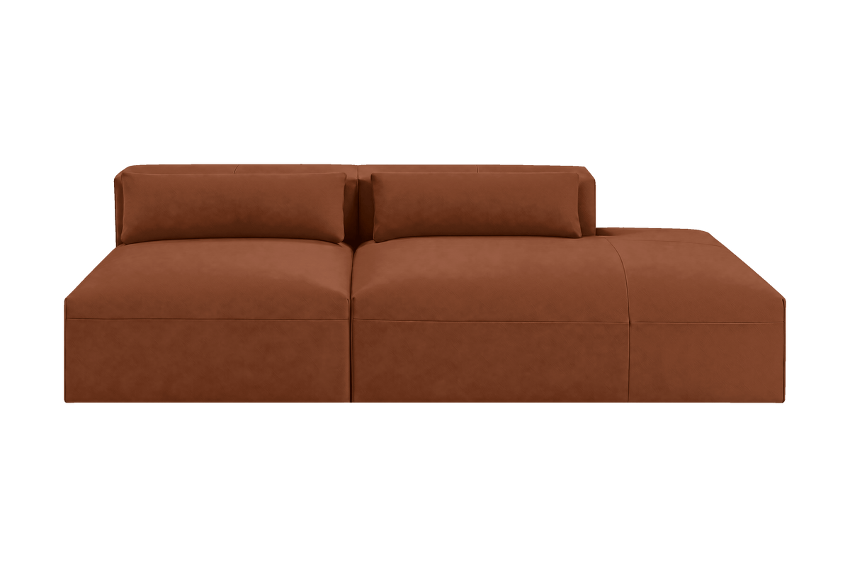 Jasmine Right Chaise Open Sofa in Dante Hazel