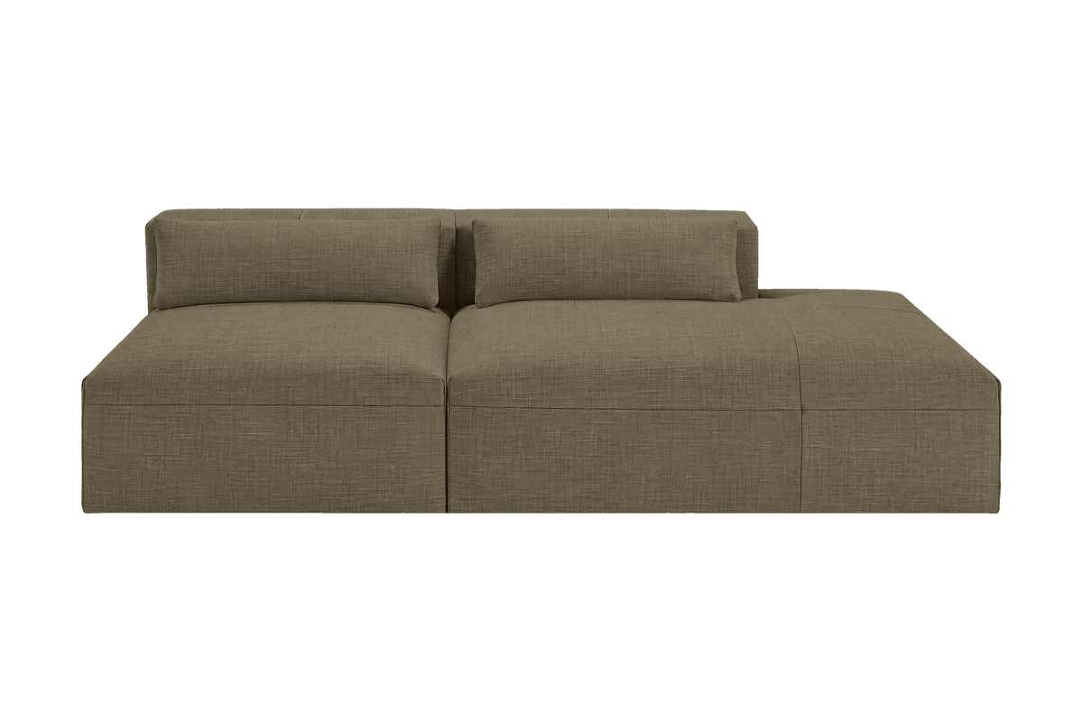 Jasmine Right Chaise Open Sofa in Mosquito Malibu