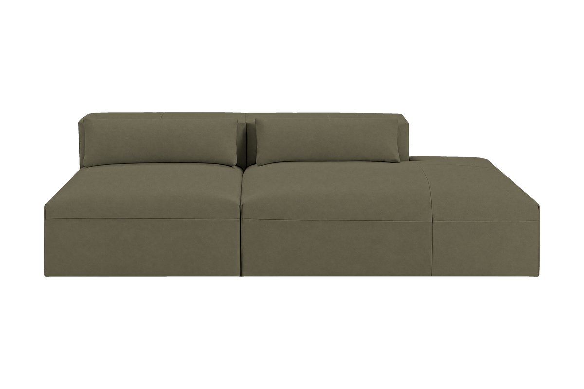 Jasmine Right Chaise Open Sofa in Felix Olive