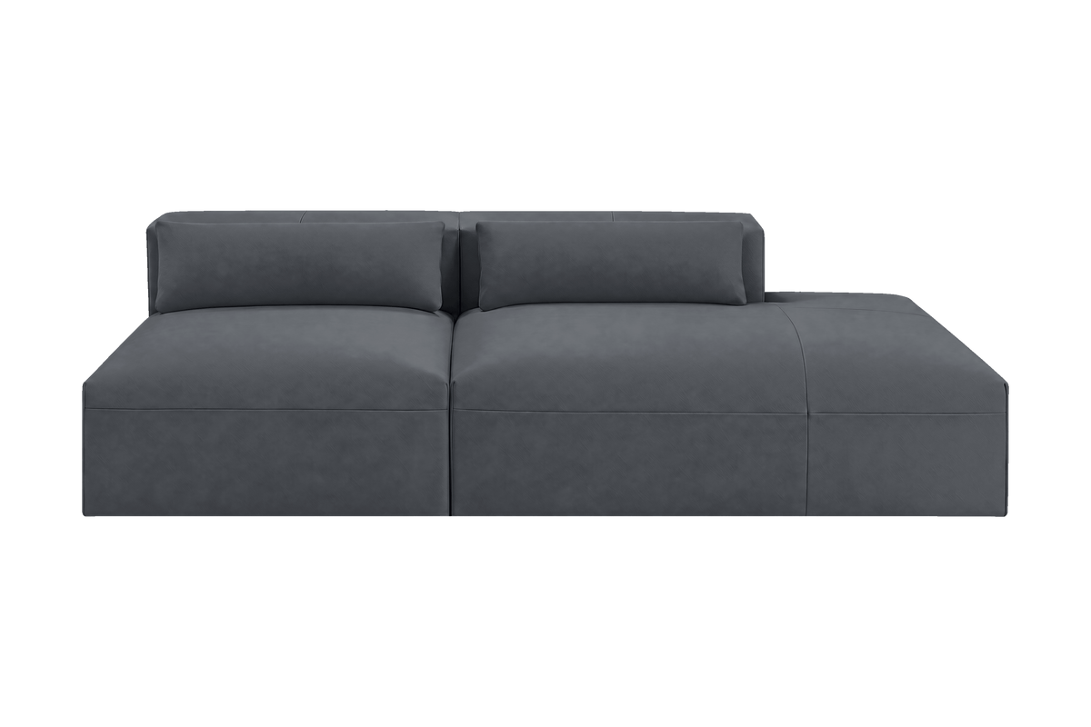 Jasmine Right Chaise Open Sofa in Dante Shark