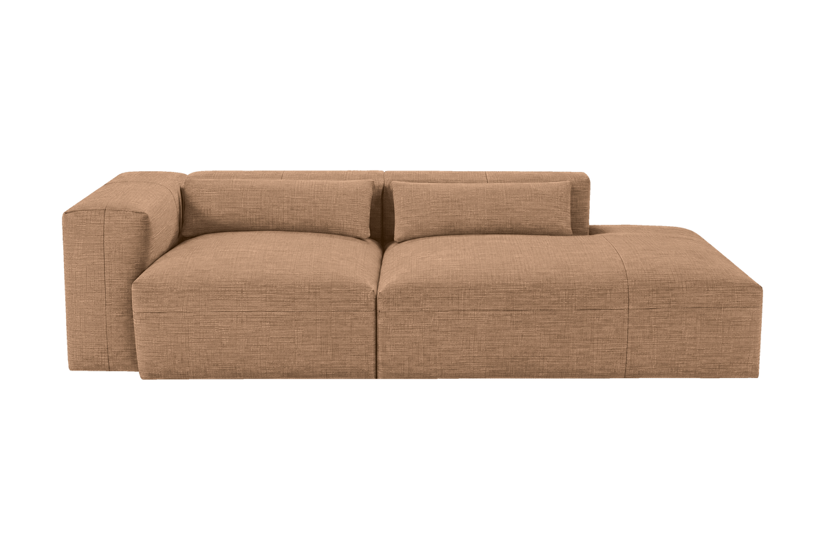 Jasmine Right Chaise Sofa in Roni Biscotti