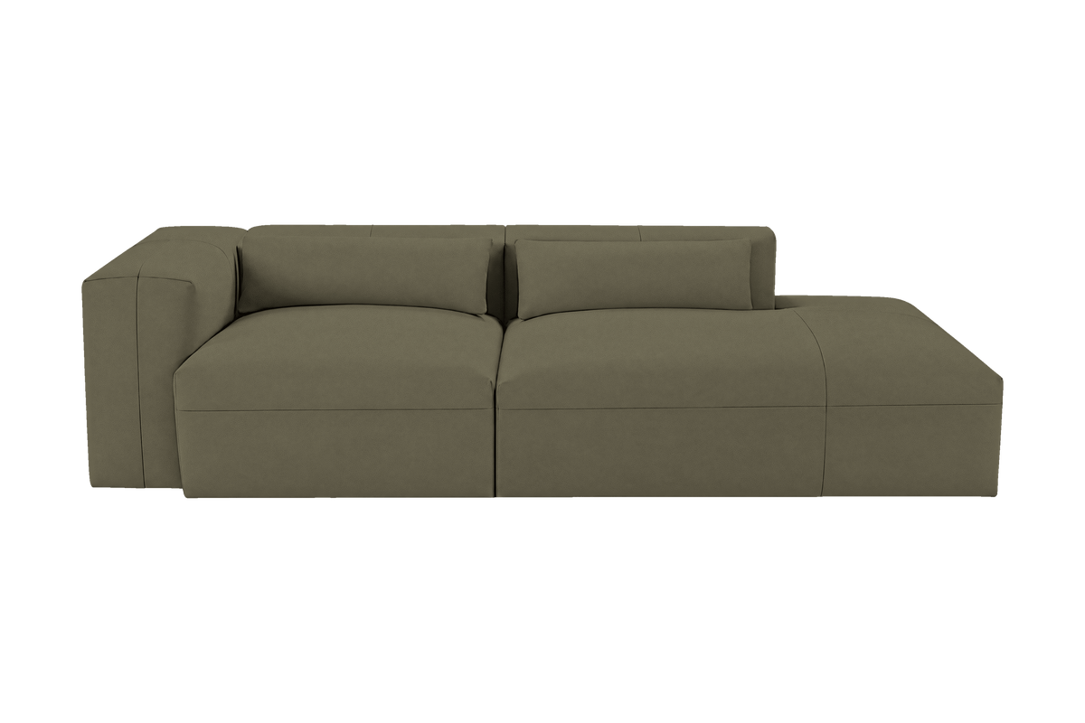 Jasmine Right Chaise Sofa in Felix Olive