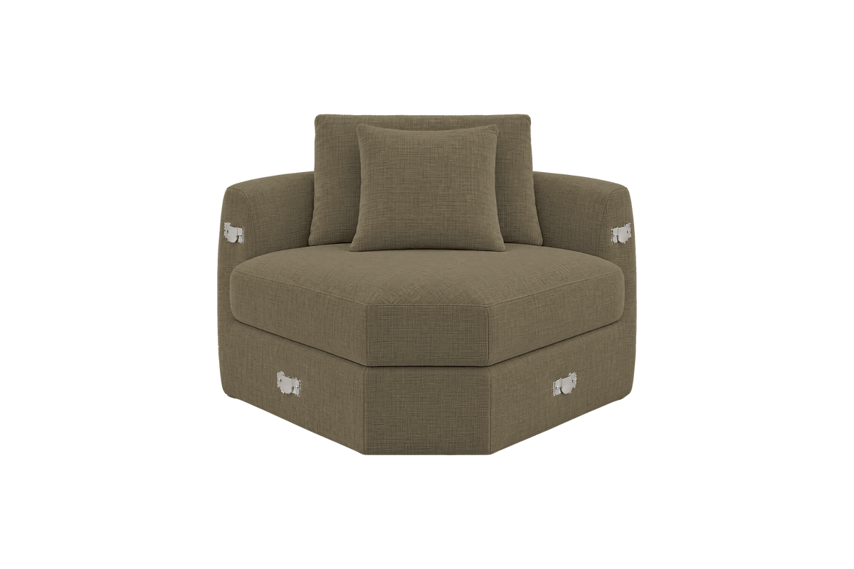 Milo Corner Chair in Mosquito Malibu