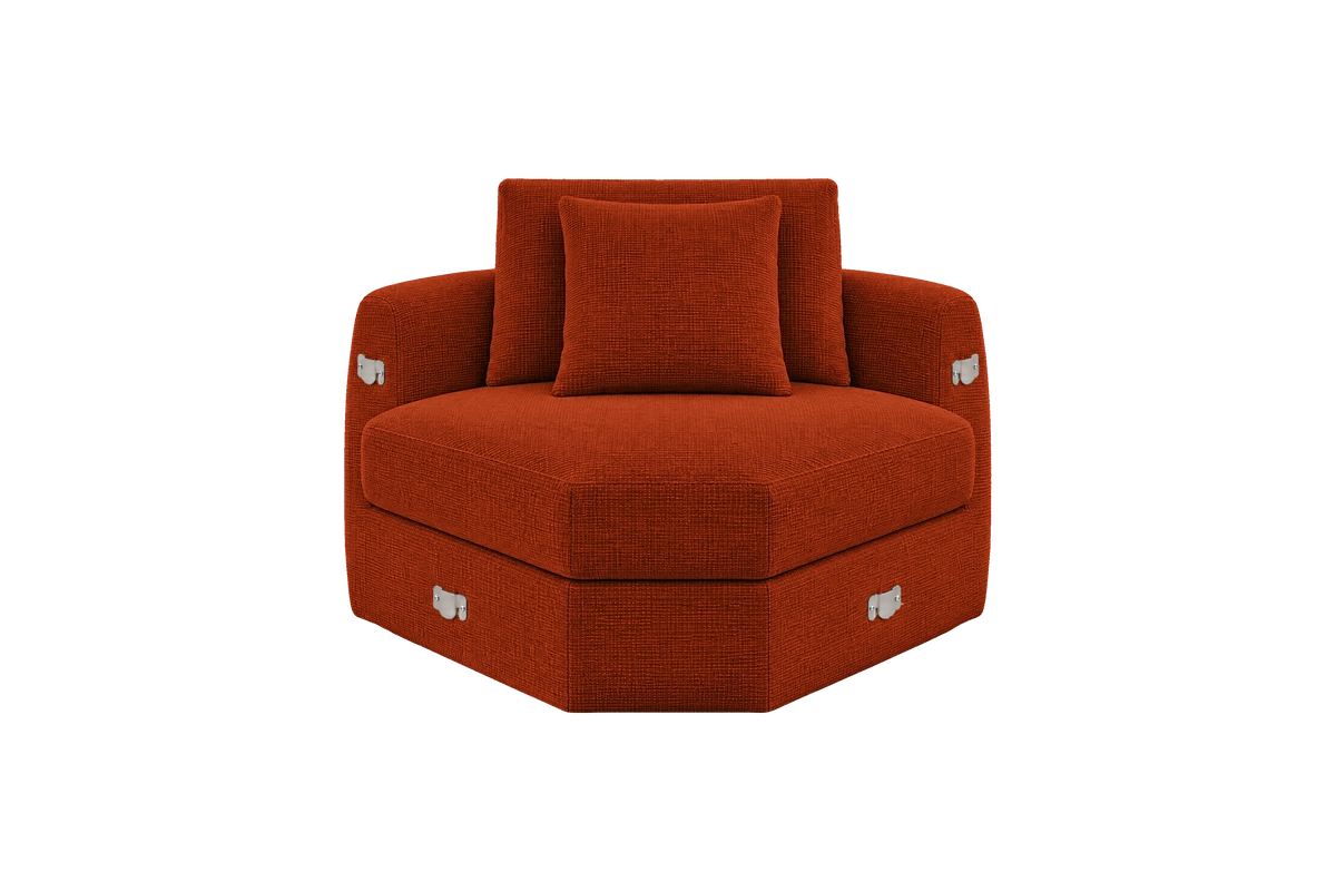 Milo Corner Chair in Roni Poppy