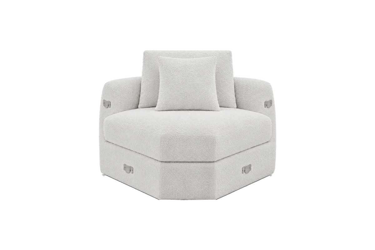 Milo Corner Chair in Bouclé Shell