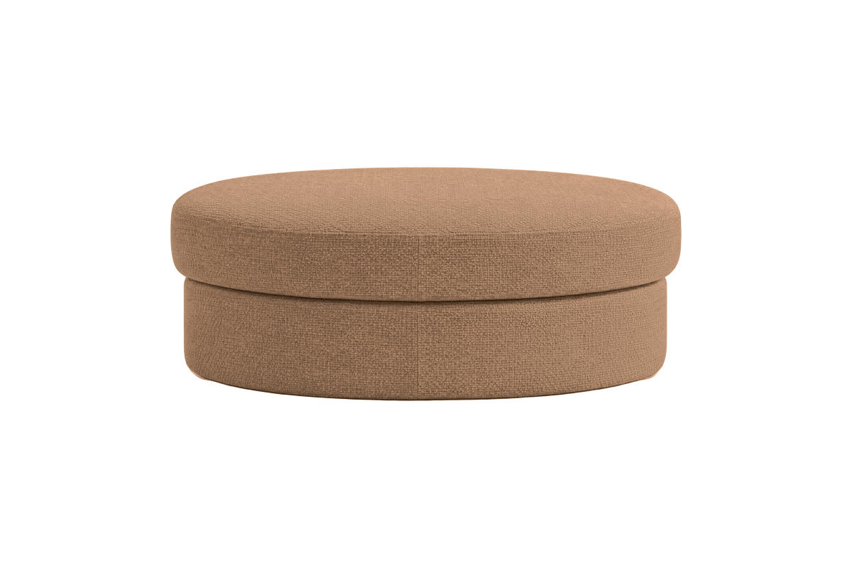 Milo Footstool in Roni Biscotti