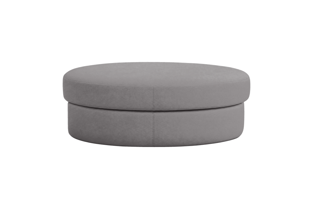 Milo Footstool in Meteor Semi Aniline Leather | SUPERBA
