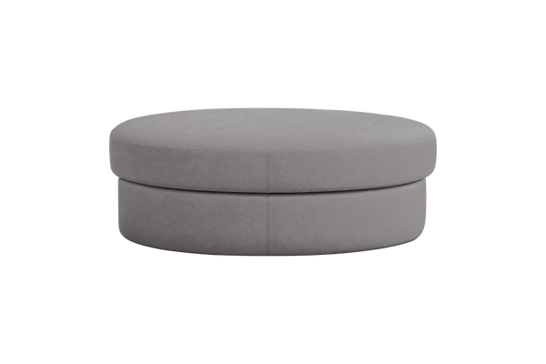 Milo Footstool in Meteor Semi Aniline Leather | SUPERBA