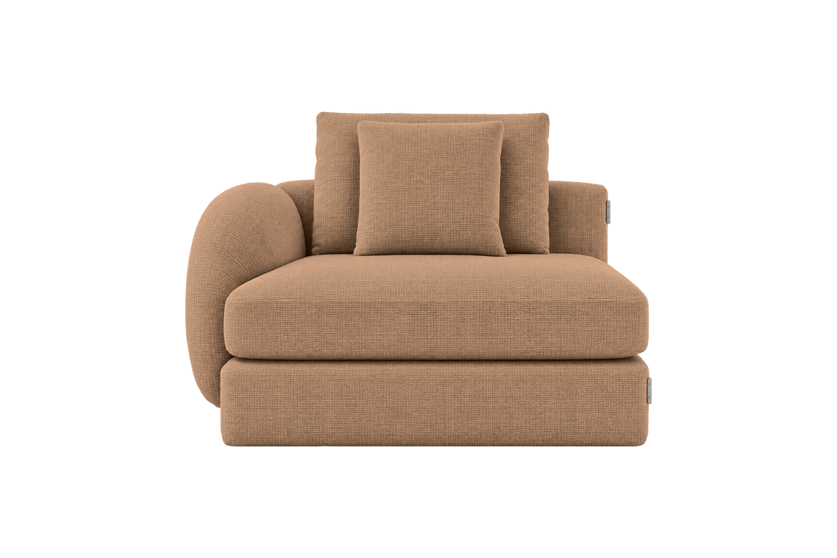 Milo Left Armchair in Roni Biscotti