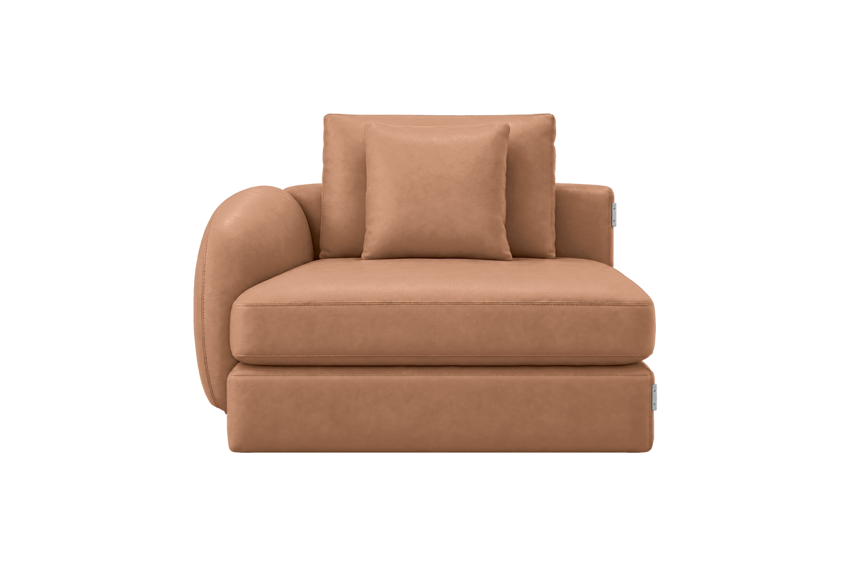Milo Left Armchair in Momo Camel