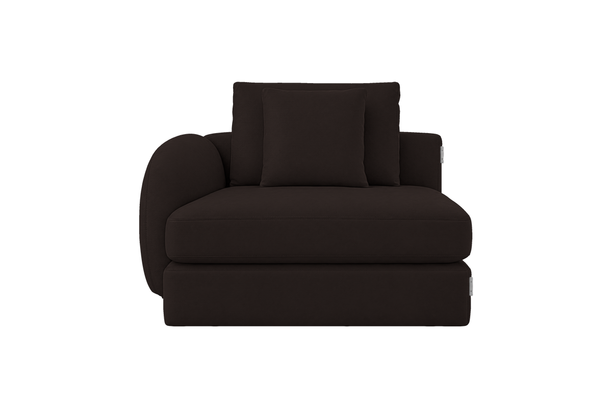Milo Left Armchair in Dante Ebony