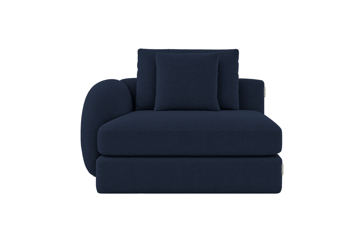 Milo Left Armchair in Roni Ember Blue