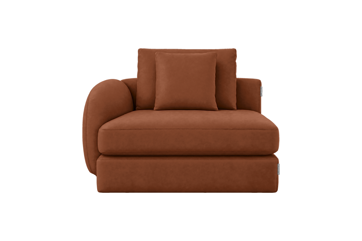 Milo Left Armchair in Dante Hazel