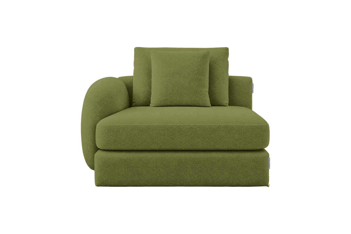 Milo Left Armchair in Bouclé Key Lime