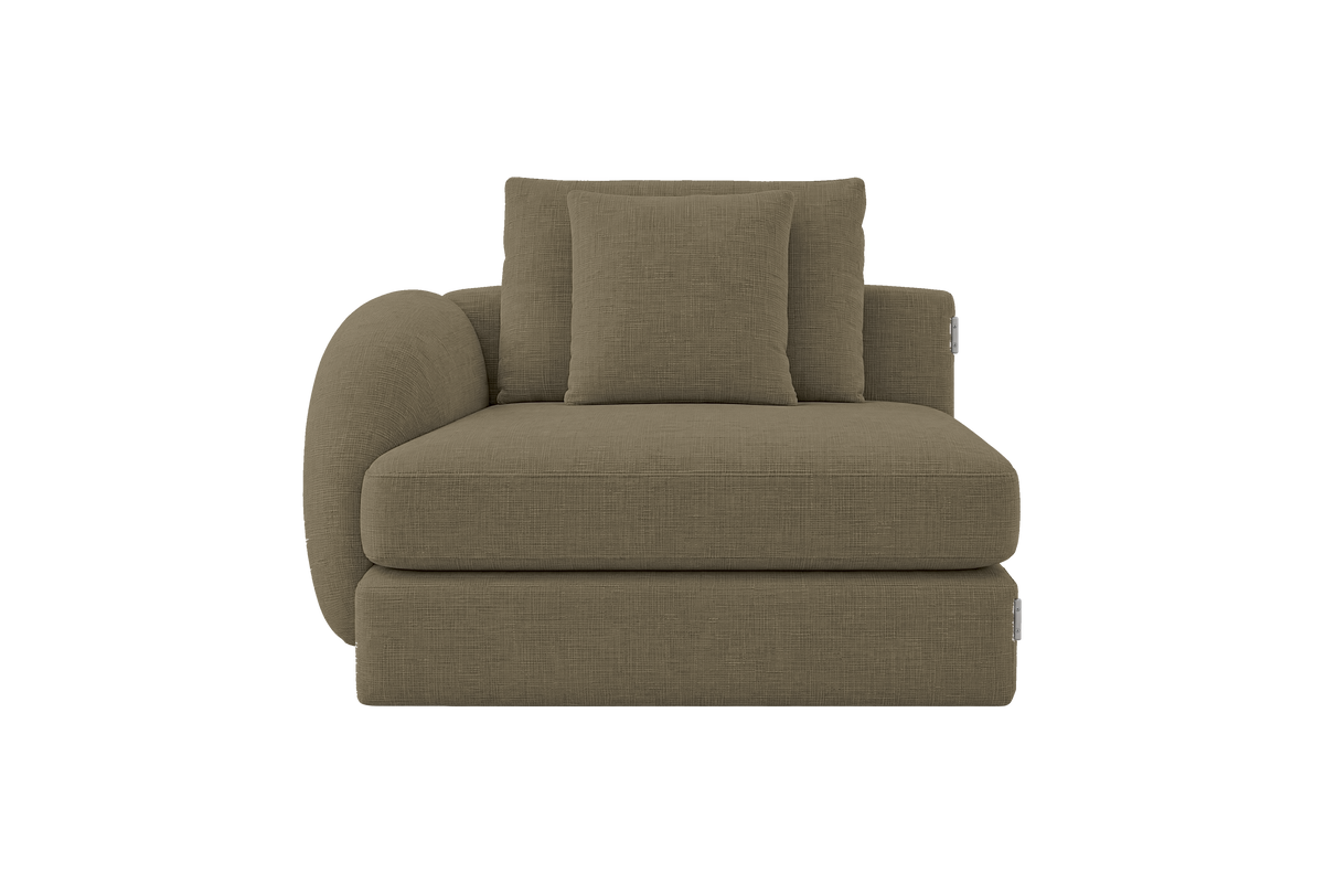 Milo Left Armchair in Mosquito Malibu