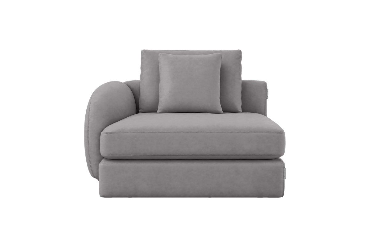 Milo Left Armchair in Dante Meteor