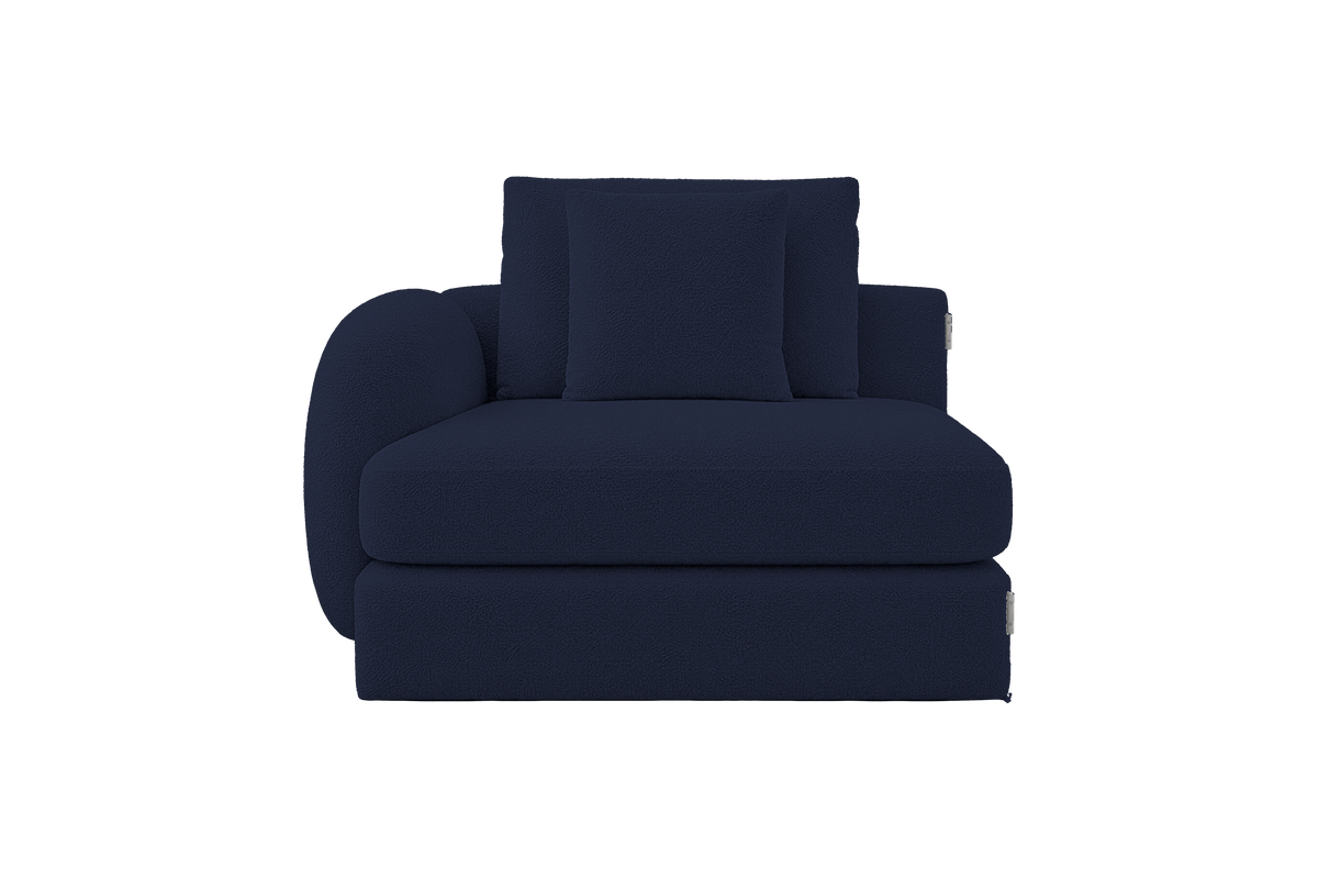 Milo Left Armchair in Bouclé Midnight Express 20