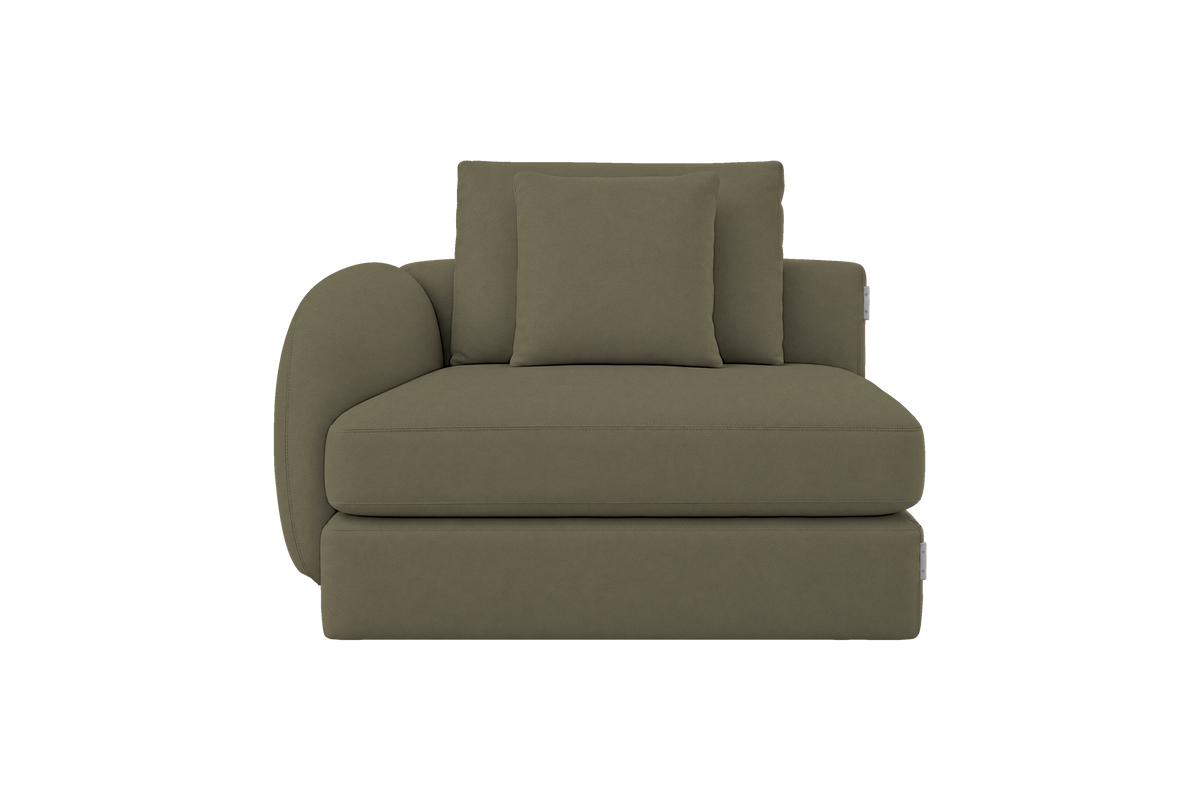 Milo Left Armchair in Felix Olive