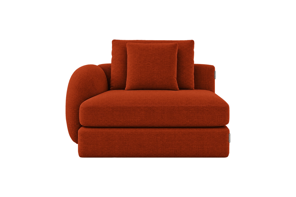 Milo Left Armchair in Roni Poppy