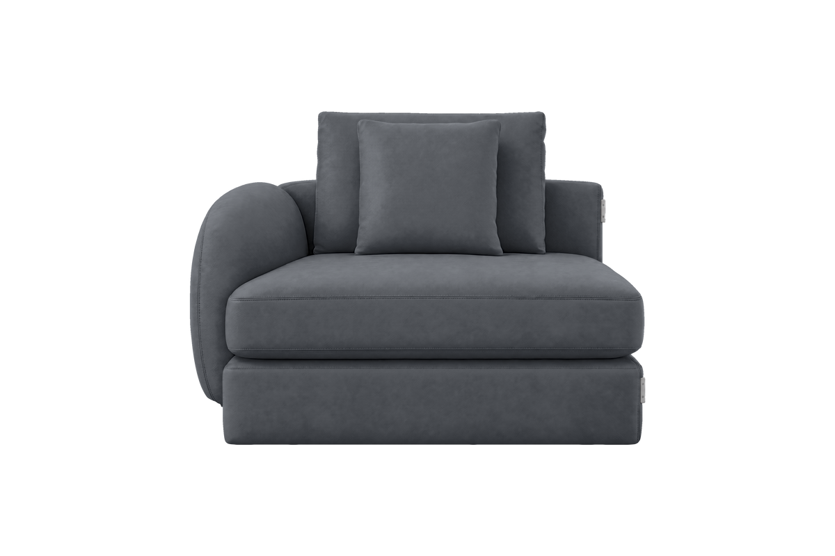 Milo Left Armchair in Dante Shark