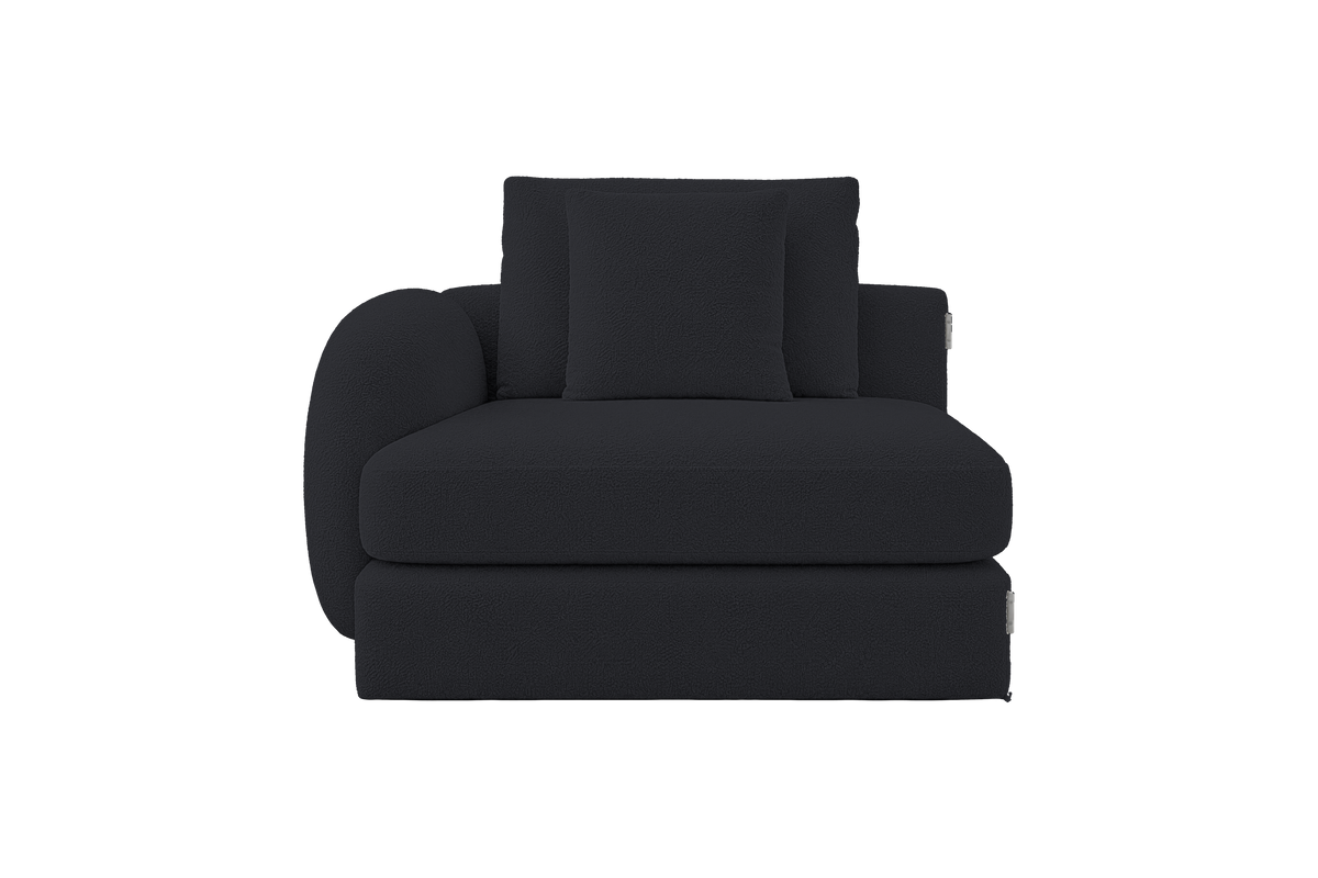 Milo Left Armchair in Bouclé Smoke