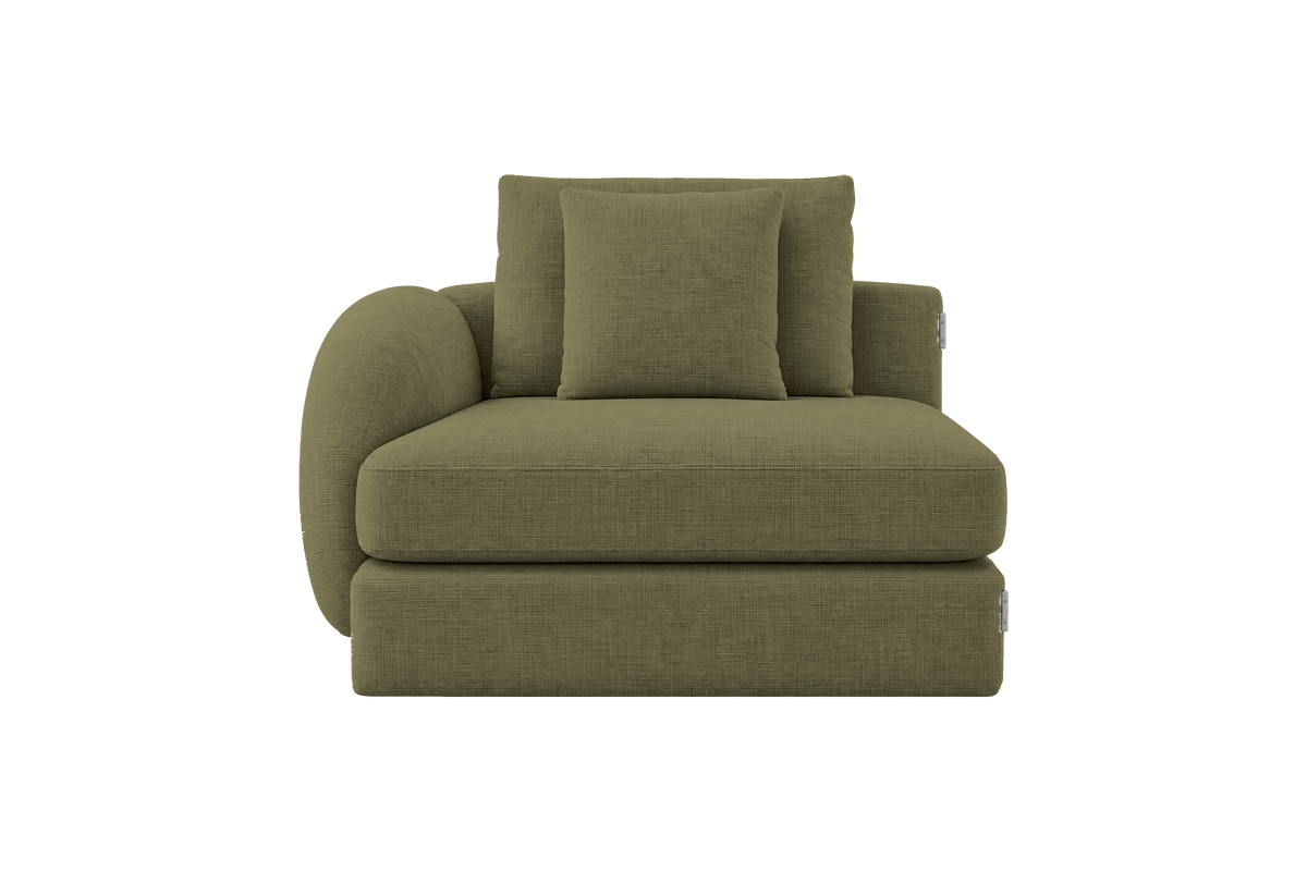 Milo Left Armchair in Mosquito Sycamore
