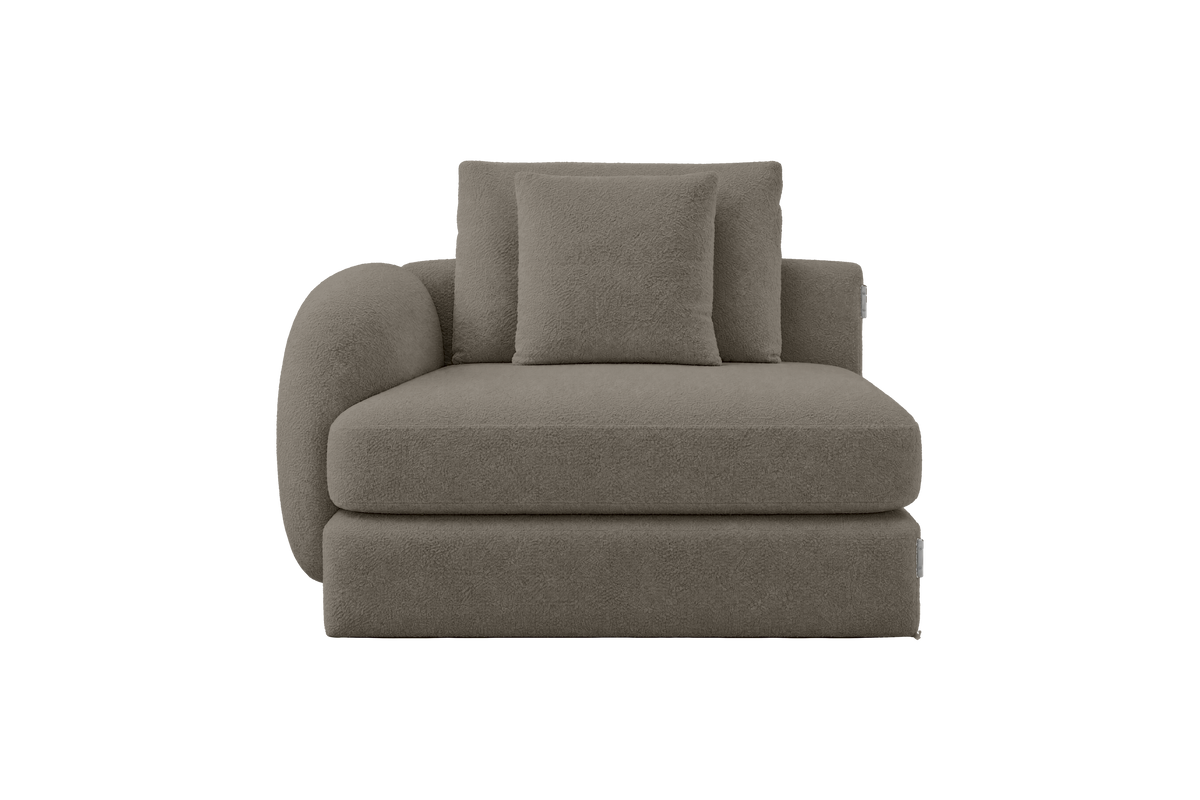 Milo Left Armchair in Bouclé Truffle
