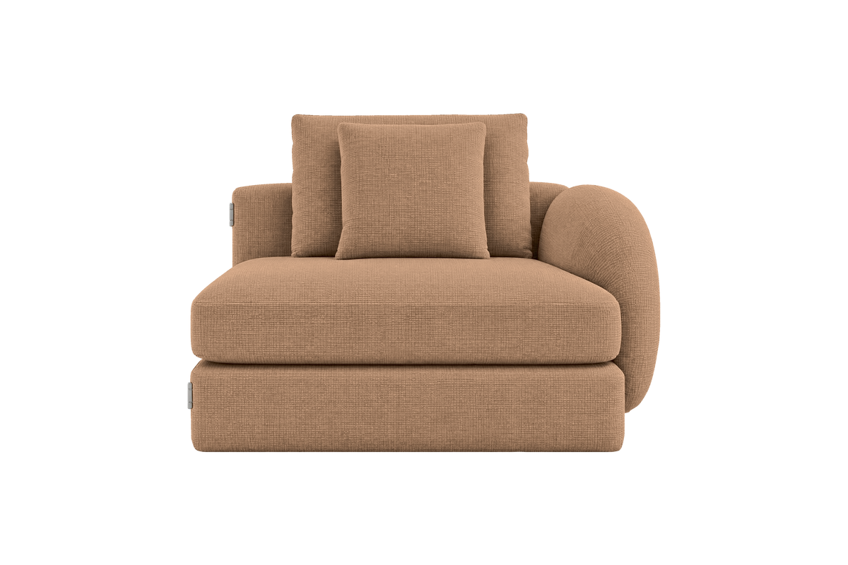 Milo Right Armchair in Roni Biscotti
