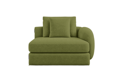 Milo Right Armchair in Bouclé Key Lime