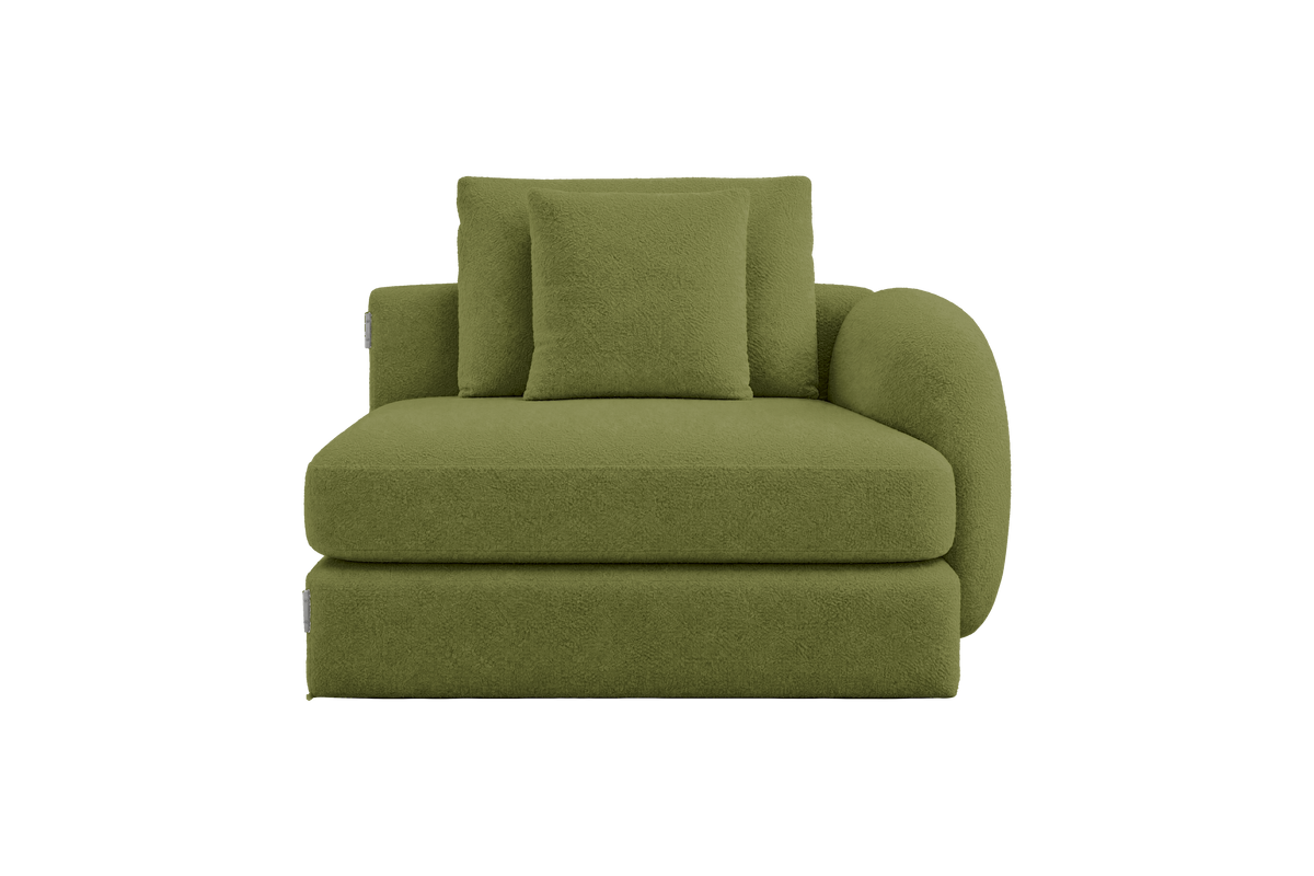 Milo Right Armchair in Bouclé Key Lime