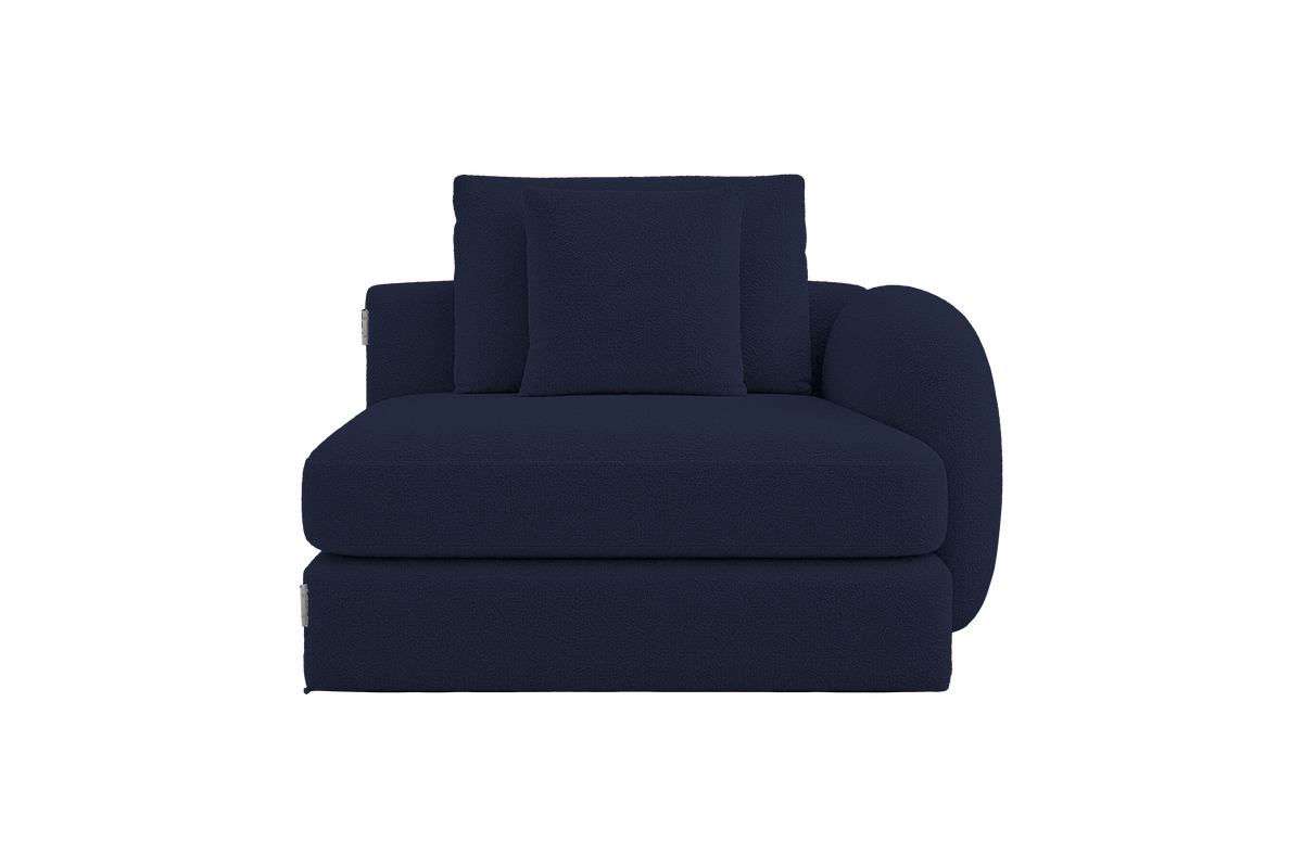 Milo Right Armchair in Bouclé Midnight Express 20