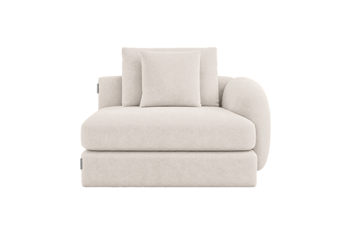 Milo Right Armchair in Fresco Crème
