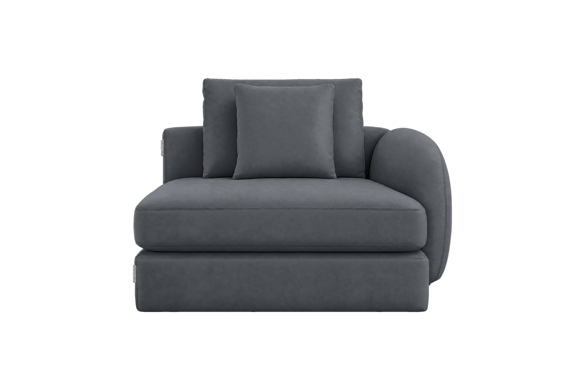 Milo Right Armchair in Dante Shark