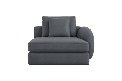Milo Right Armchair in Dante Shark