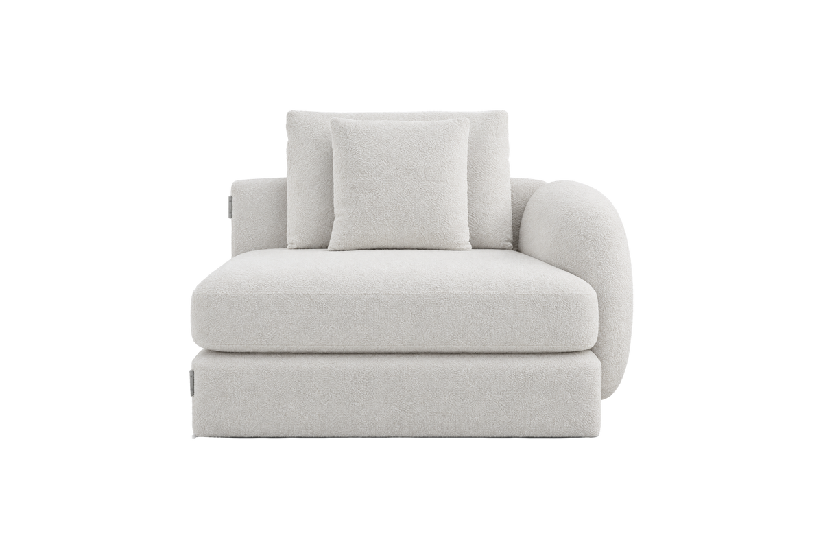 Milo Right Armchair in Bouclé Shell