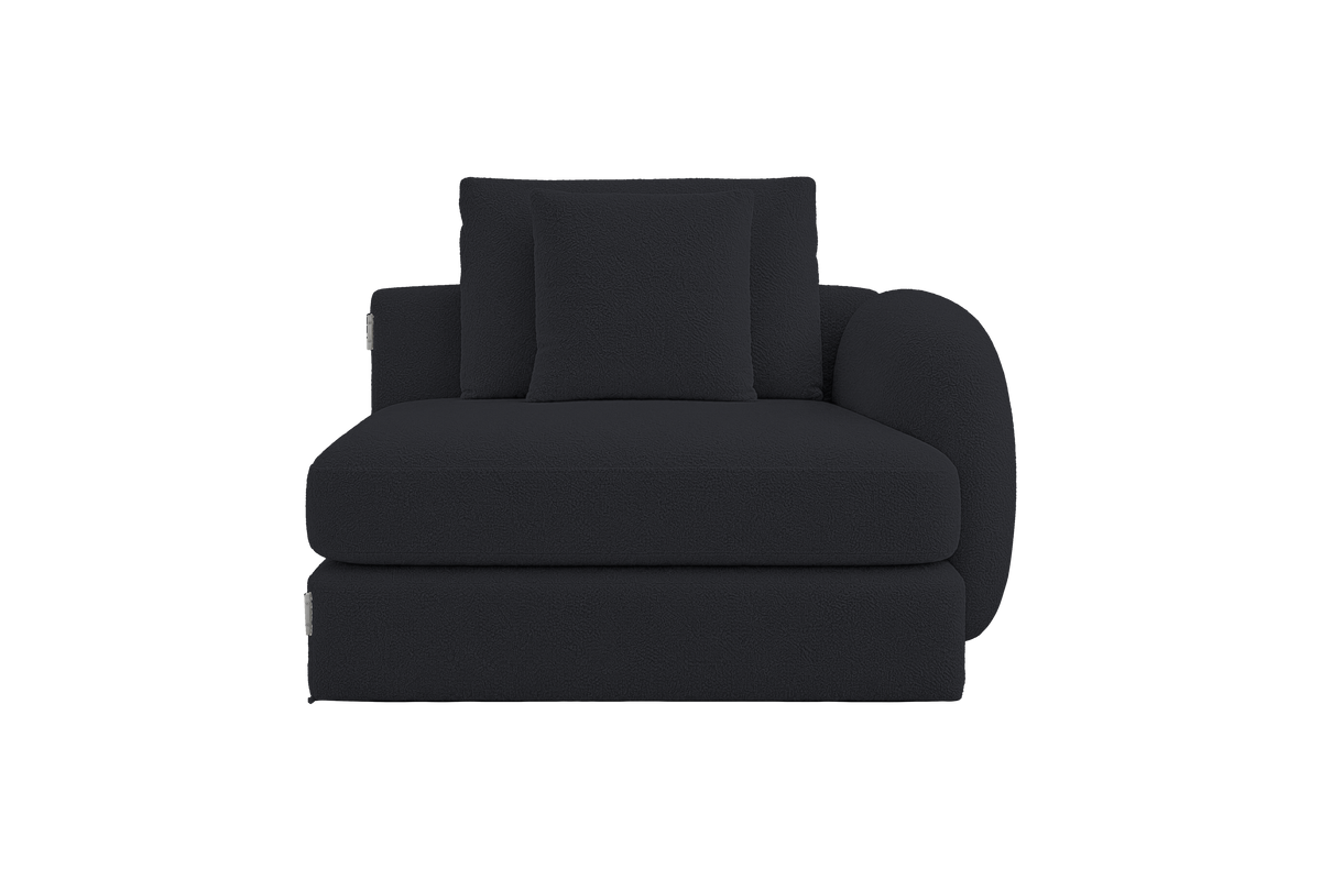 Milo Right Armchair in Bouclé Smoke