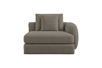 Milo Right Armchair in Bouclé Truffle