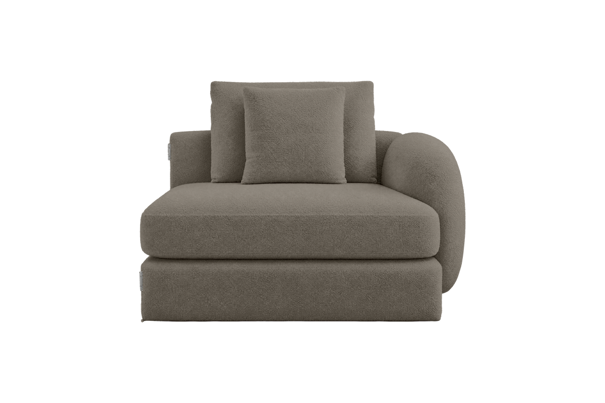 Milo Right Armchair in Bouclé Truffle