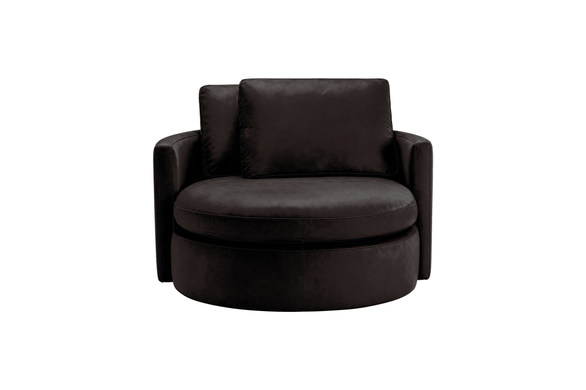 Moroder Swivel Accent Chair in Dante Ebony