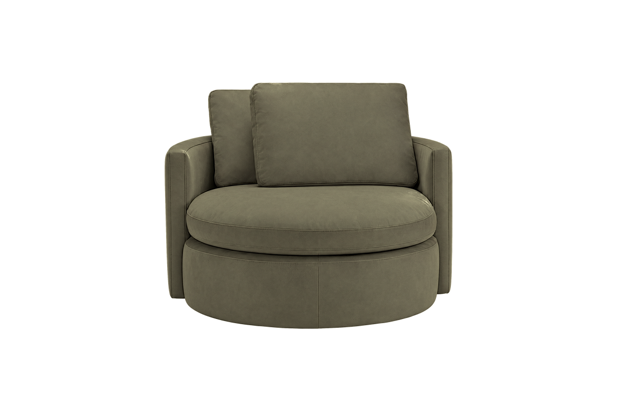 Moroder Swivel Accent Chair in Felix Olive